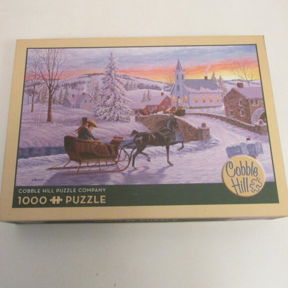 Vintage Cobble Hill Puzzle 1000 pieces, An Old-Fashioned Christmas - Picture 1 of 8
